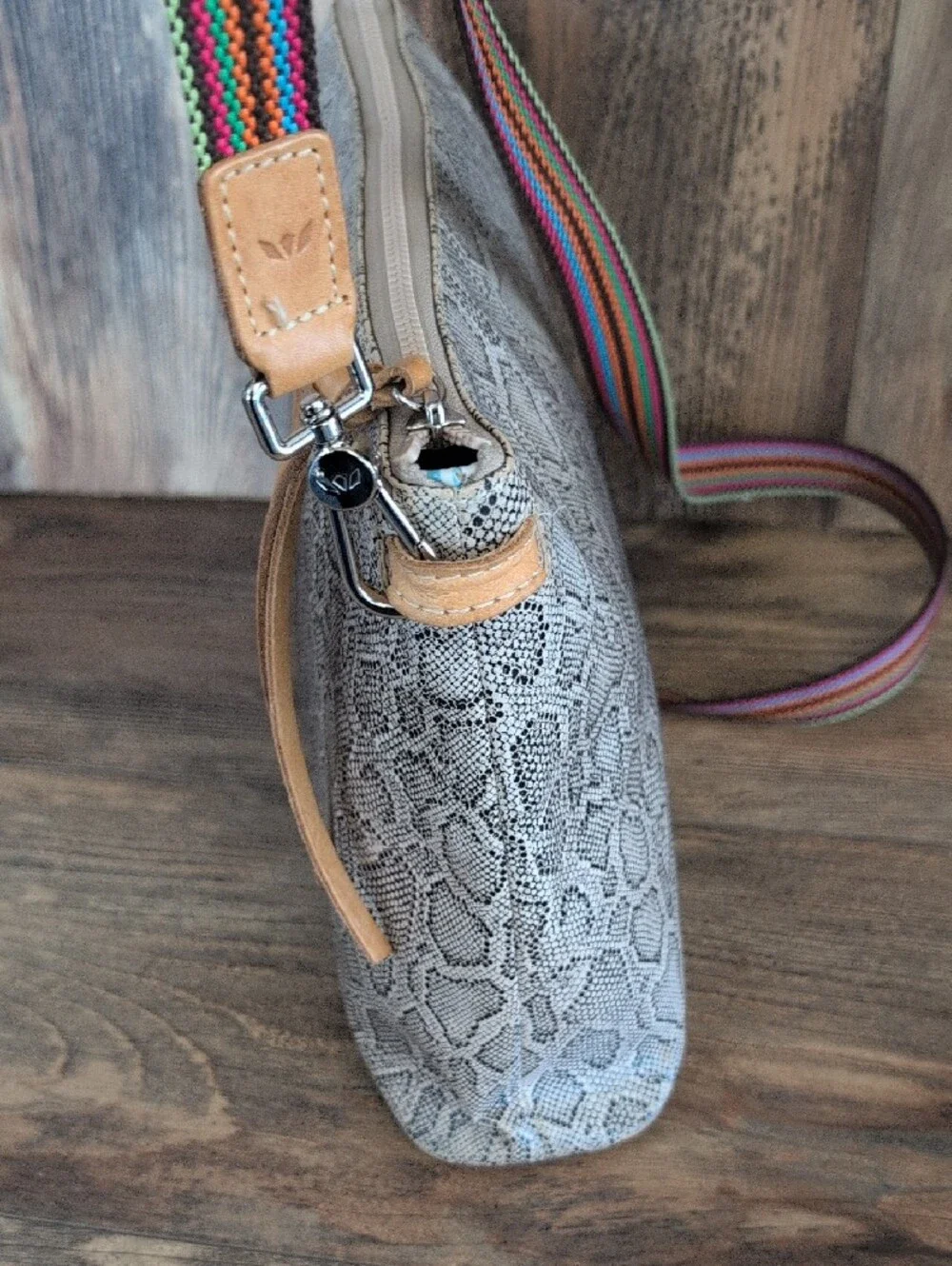Consuela Wynne Snake Skin Print Downtown Crossbody Bag     AC173 - Picture 6 of 13